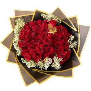 Ramo Buchon 50 Roses. Elegant Bouquet