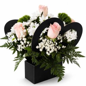 Love Heart . Flowers Pink